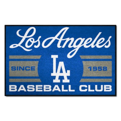 Fan Mats  LLC Los Angeles Dodgers Starter Mat Accent Rug - 19in. x 30in., Uniform Design Blue
