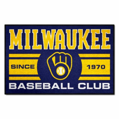 Fan Mats  LLC Milwaukee Brewers Starter Mat Uniform Navy