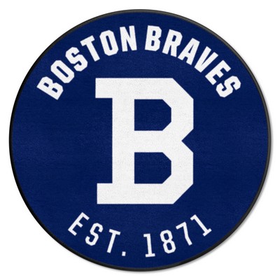 Fan Mats  LLC Boston Braves Roundel Rug - 27in. Diameter Navy
