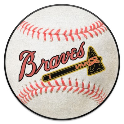 Fan Mats  LLC Boston Braves Baseball Rug - 27in. Diameter White