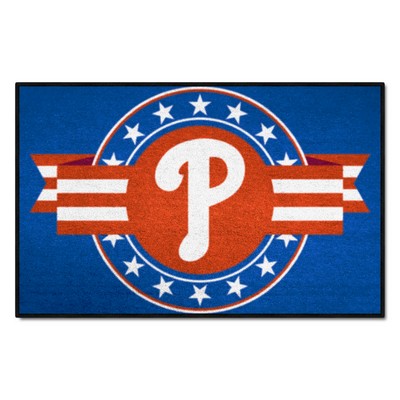 Fan Mats  LLC Philadelphia Phillies Starter Mat Accent Rug - 19in. x 30in. Patriotic Starter Mat Blue