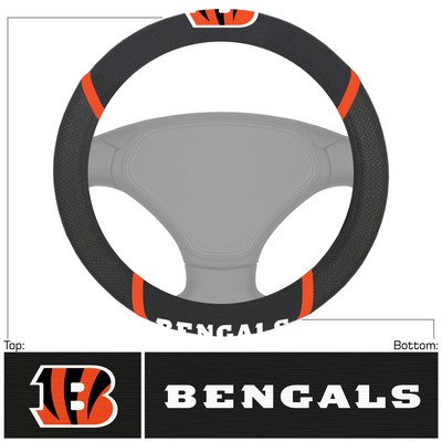 Fan Mats  LLC Cincinnati Bengals Steering Wheel Cover Black