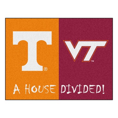 Fan Mats  LLC House Divided - Tennessee / Virginia Tech House Divided House Divided Rug - 34 in. x 42.5 in. Multi