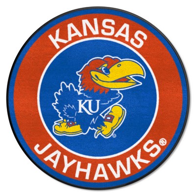 Fan Mats  LLC Kansas Jayhawks Roundel Rug - 27in. Diameter Blue