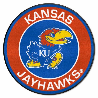 Kansas Jayhawks Roundel Mat Blue Fan Mats  LLC Kansas Jayhawks Roundel Mat Blue