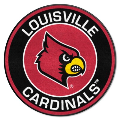 Fan Mats  LLC Louisville Cardinals Roundel Rug - 27in. Diameter Red