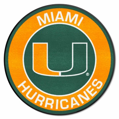Fan Mats  LLC Miami Hurricanes Roundel Mat Green