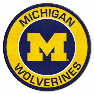 Fan Mats  LLC Michigan Wolverines Roundel Mat Blue