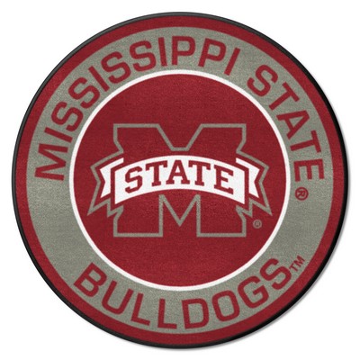 Fan Mats  LLC Mississippi State Bulldogs Roundel Rug - 27in. Diameter Maroon