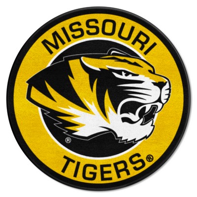 Fan Mats  LLC Missouri Tigers Roundel Rug - 27in. Diameter Black