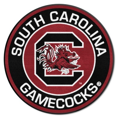 Fan Mats  LLC South Carolina Gamecocks Roundel Rug - 27in. Diameter Black
