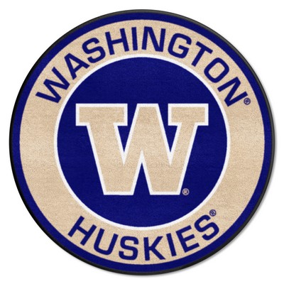 Fan Mats  LLC Washington Huskies Roundel Rug - 27in. Diameter Purple