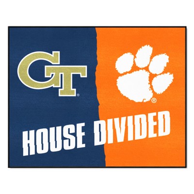 Fan Mats  LLC House Divided - Georgia Tech / Clemson House Divided House Divided Rug - 34 in. x 42.5 in. Multi