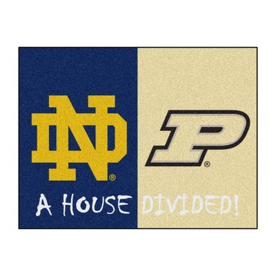 Fan Mats  LLC House Divided - Notre Dame / Purdue House Divided House Divided Rug - 34 in. x 42.5 in. Multi