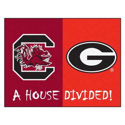 Fan Mats  LLC House Divided - South Carolina / Georgia House Divided House Divided Rug - 34 in. x 42.5 in. Multi