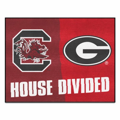 Fan Mats  LLC House Divided - South Carolina / Georgia House Divided House Divided Rug - 34 in. x 42.5 in. Multi