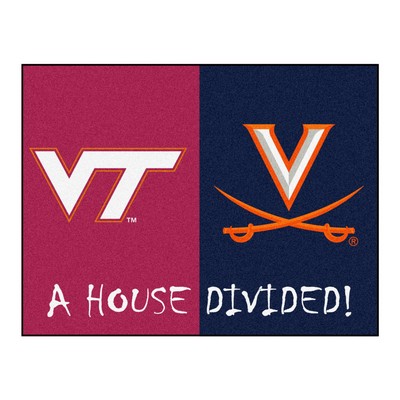 Fan Mats  LLC House Divided - Virginia Tech / Virginia House Divided House Divided Rug - 34 in. x 42.5 in. Multi