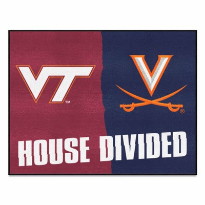 Fan Mats  LLC House Divided Virginia Tech / Virginia House Divided Mat Multi