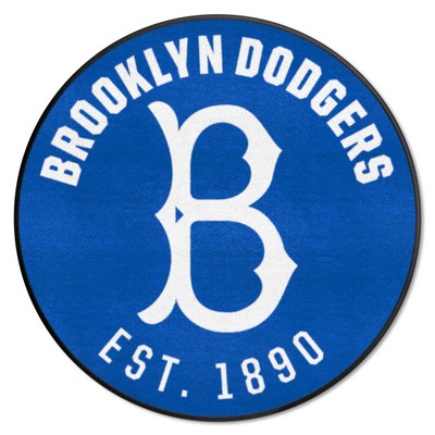 Fan Mats  LLC Brooklyn Dodgers Roundel Rug - 27in. Diameter 1949 Retro Logo Blue