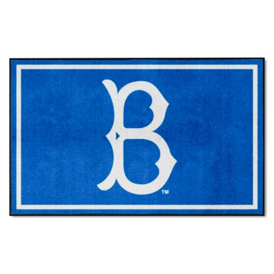Fan Mats  LLC Brooklyn Dodgers 4ft. x 6ft. Plush Area Rug 1949 Retro Logo Blue
