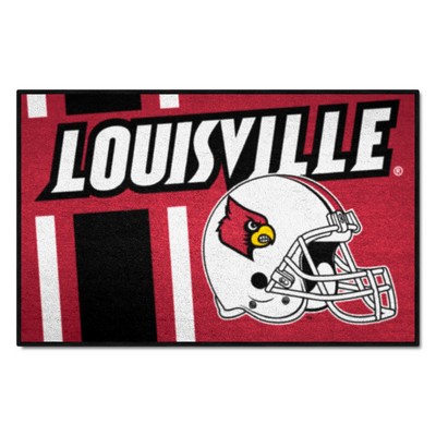 Fan Mats  LLC Louisville Cardinals Starter Mat Accent Rug - 19in. x 30in., Unifrom Design Black
