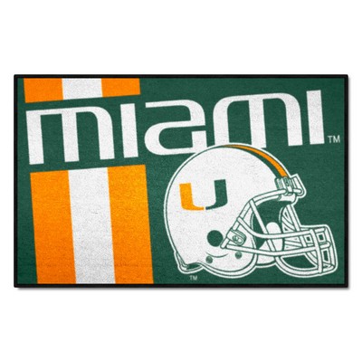 Fan Mats  LLC Miami Hurricanes Starter Mat Uniform Green