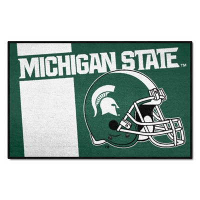 Fan Mats  LLC Michigan State Spartans Starter Mat Accent Rug - 19in. x 30in., Unifrom Design Green