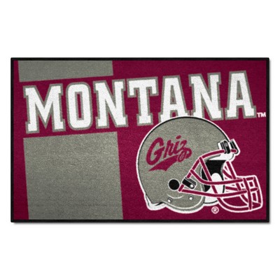 Fan Mats  LLC Montana Grizzlies Starter Mat Accent Rug - 19in. x 30in., Unifrom Design Maroon