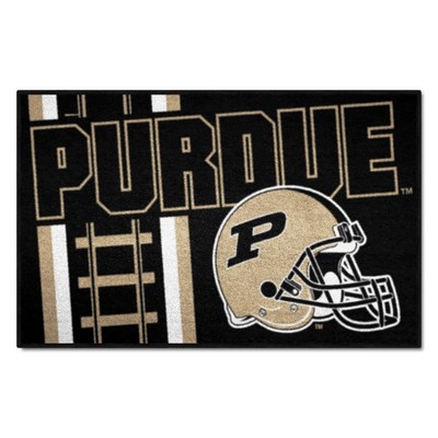 Fan Mats  LLC Purdue Boilermakers Starter Mat Accent Rug - 19in. x 30in., Unifrom Design Black