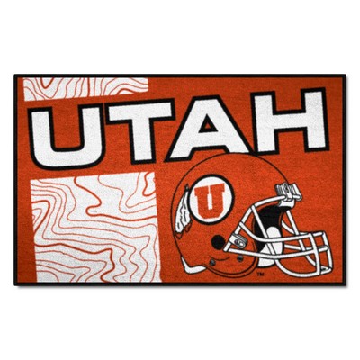 Fan Mats  LLC Utah Utes Starter Mat Accent Rug - 19in. x 30in., Unifrom Design Red