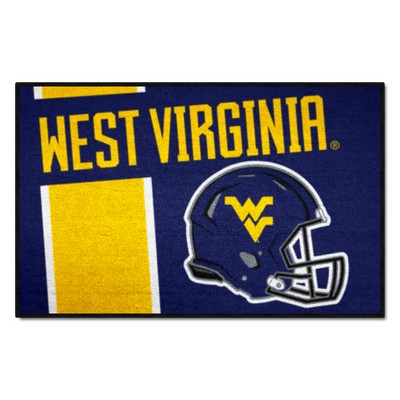 Fan Mats  LLC West Virginia Mountaineers Starter Mat Accent Rug - 19in. x 30in., Unifrom Design Navy