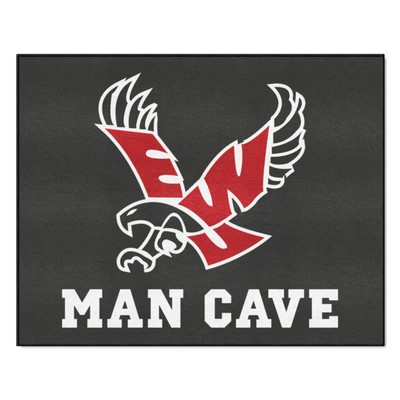 Fan Mats  LLC Eastern Washington Eagles Man Cave All-Star Rug - 34 in. x 42.5 in., Black Black