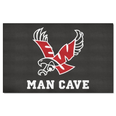 Fan Mats  LLC Eastern Washington Eagles Man Cave Ulti-Mat Rug - 5ft. x 8ft., Black Black