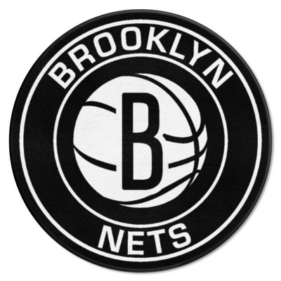 Fan Mats  LLC Brooklyn Nets Roundel Rug - 27in. Diameter Black