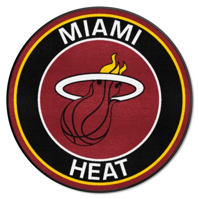 Fan Mats  LLC Miami Heat Roundel Rug - 27in. Diameter Black