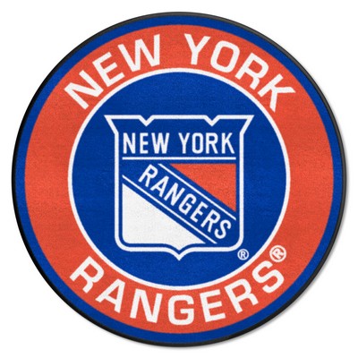 Fan Mats  LLC New York Rangers Roundel Rug - 27in. Diameter Blue