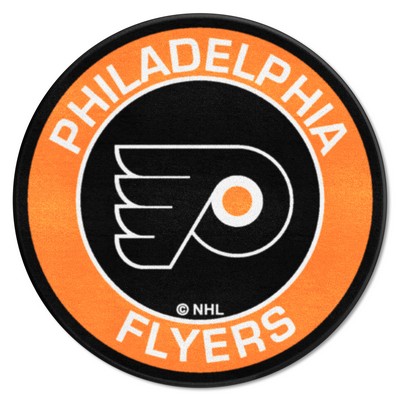 Fan Mats  LLC Philadelphia Flyers Roundel Rug - 27in. Diameter Black