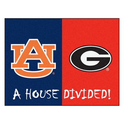 Fan Mats  LLC House Divided - Auburn / Georgia House Divided House Divided Rug - 34 in. x 42.5 in. Multi