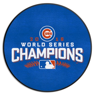 Fan Mats  LLC Chicago Cubs 2016 World Series Champions Baseball Rug - 27in. Diameter Blue