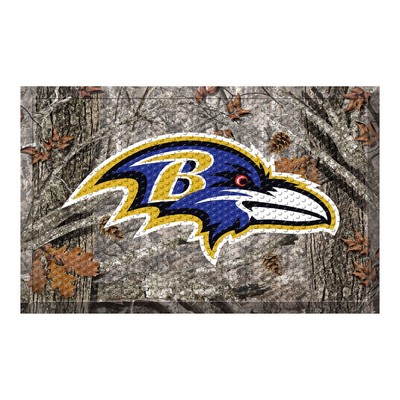 Fan Mats  LLC Baltimore Ravens Rubber Scraper Door Mat Camo Camo