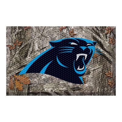 Fan Mats  LLC Carolina Panthers Rubber Scraper Door Mat Camo Camo