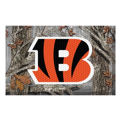 Fan Mats  LLC Cincinnati Bengals Rubber Scraper Door Mat Camo Black