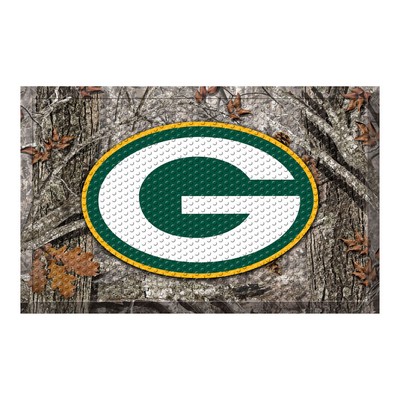 Fan Mats  LLC Green Bay Packers Rubber Scraper Door Mat Camo Camo