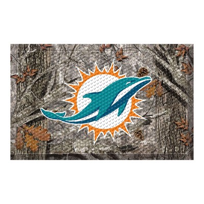 Fan Mats  LLC Miami Dolphins Rubber Scraper Door Mat Camo Camo
