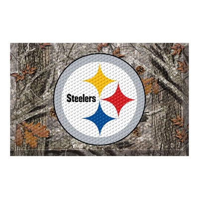 Fan Mats  LLC Pittsburgh Steelers Rubber Scraper Door Mat Camo Camo