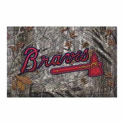 Fan Mats  LLC Atlanta Braves Camo Scraper Mat Camo
