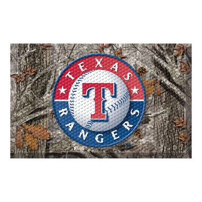 Fan Mats  LLC Texas Rangers Rubber Scraper Door Mat Camo Camo