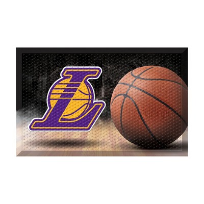 Fan Mats  LLC Los Angeles Lakers Rubber Scraper Door Mat Photo