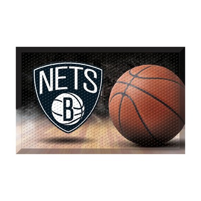 Fan Mats  LLC Brooklyn Nets Rubber Scraper Door Mat Photo