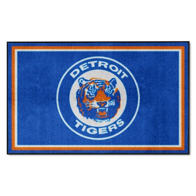 Fan Mats  LLC Detroit Tigers 4ft. x 6ft. Plush Area Rug1964 Blue